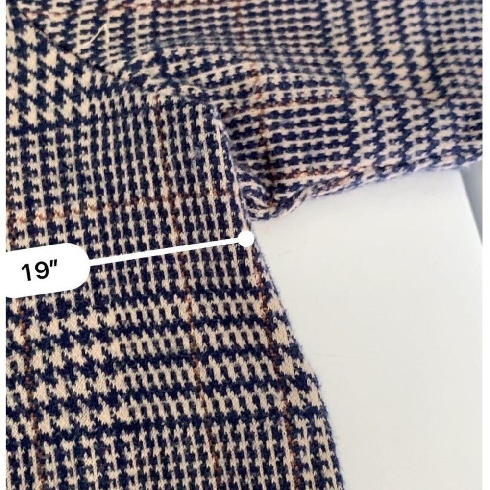 Lands' End Plaid Long Sleeve Top L Glen Check Classic Preppy Dark Academia - Picture 6 of 9